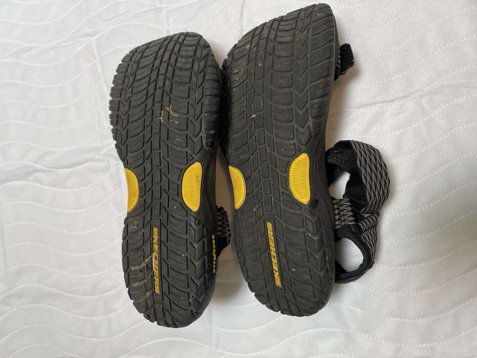 Skechers Men’s 10 Black Sandal Hook And Loop Summer Relaxed Fit Flex Foam