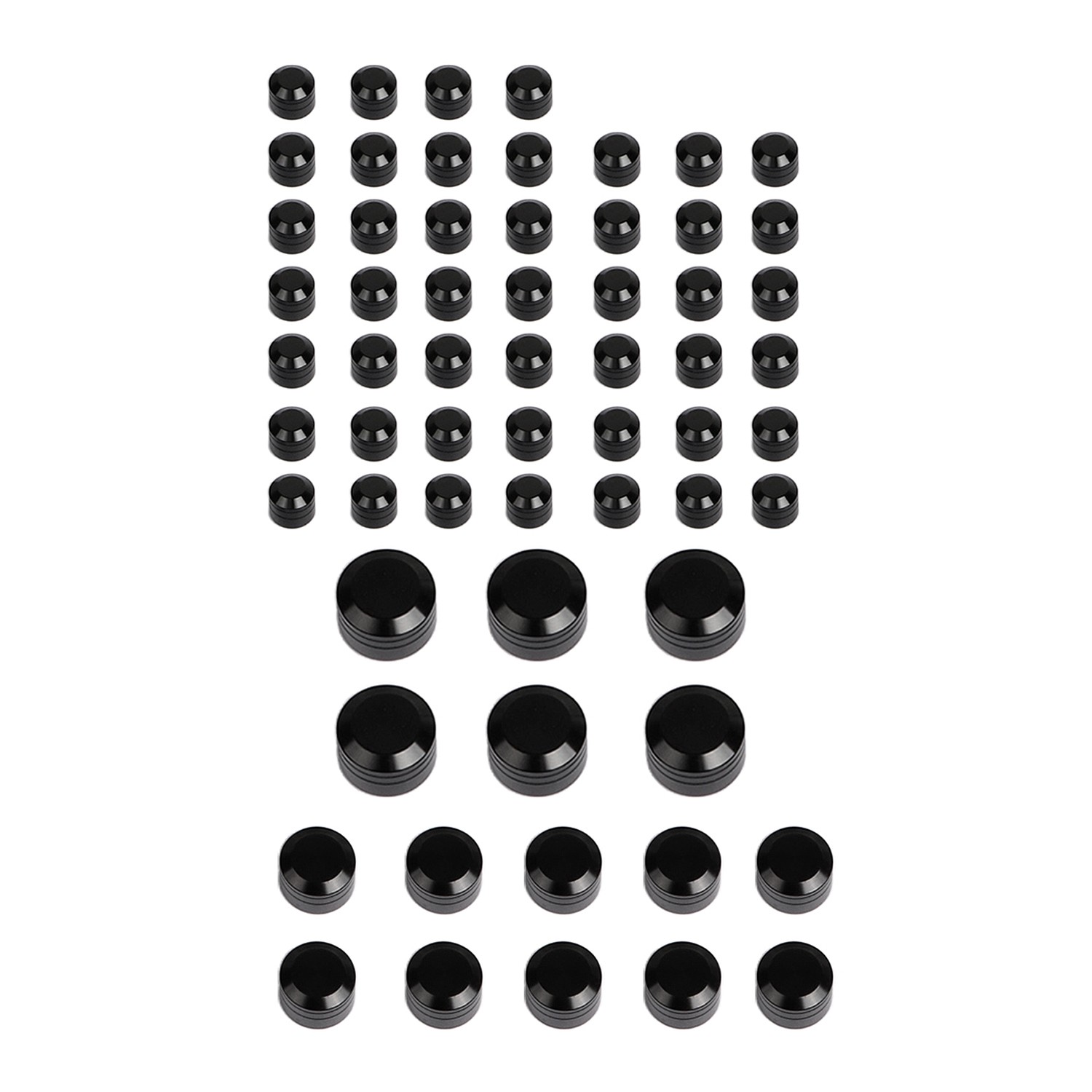 62pcs Black CNC Engine Bolt Topper Cap For Harley Road Street Glide FLTRU FLHX