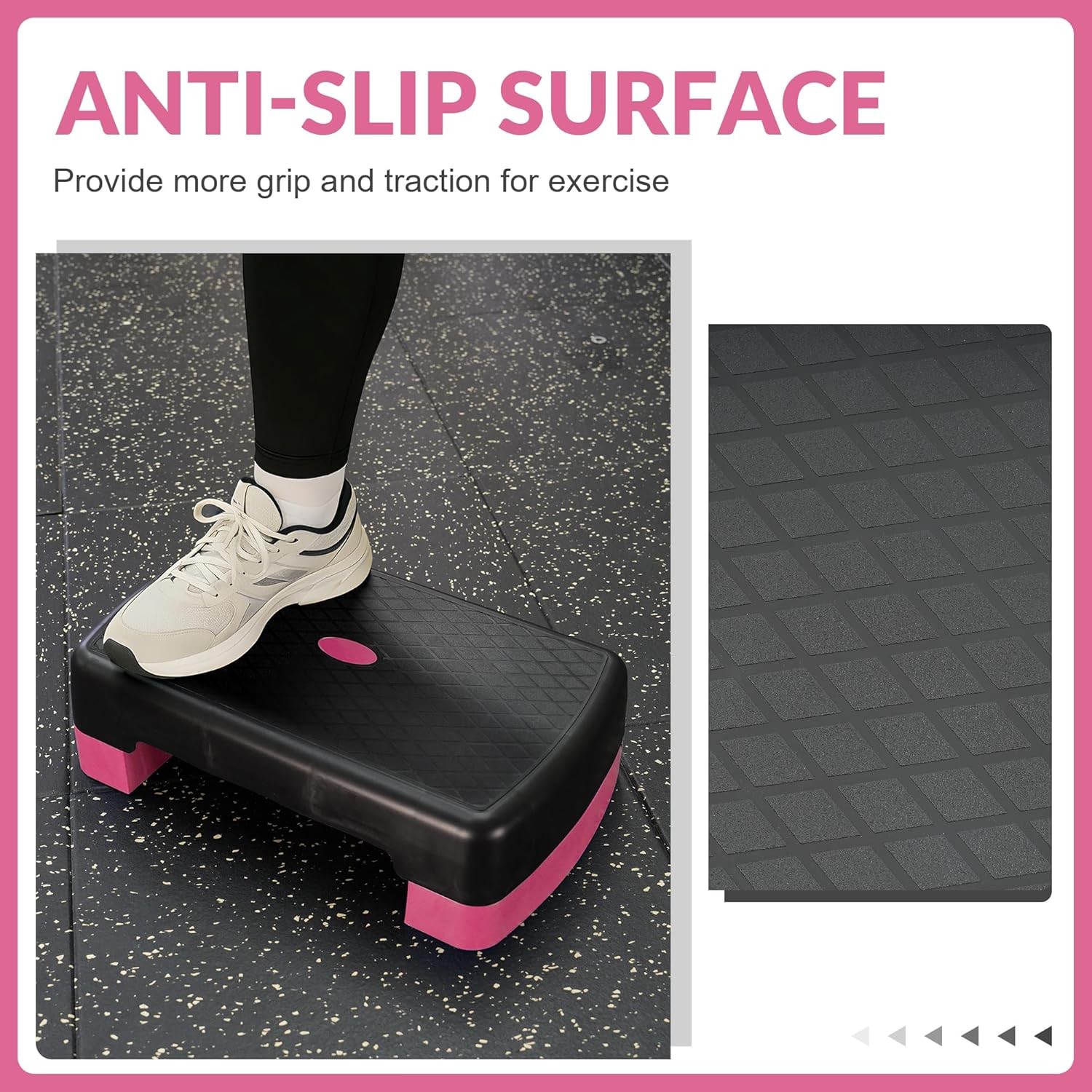 Fitvids 18" Aerobic Step Platform, Workout Stepper with Adjustable 2 Stackable R