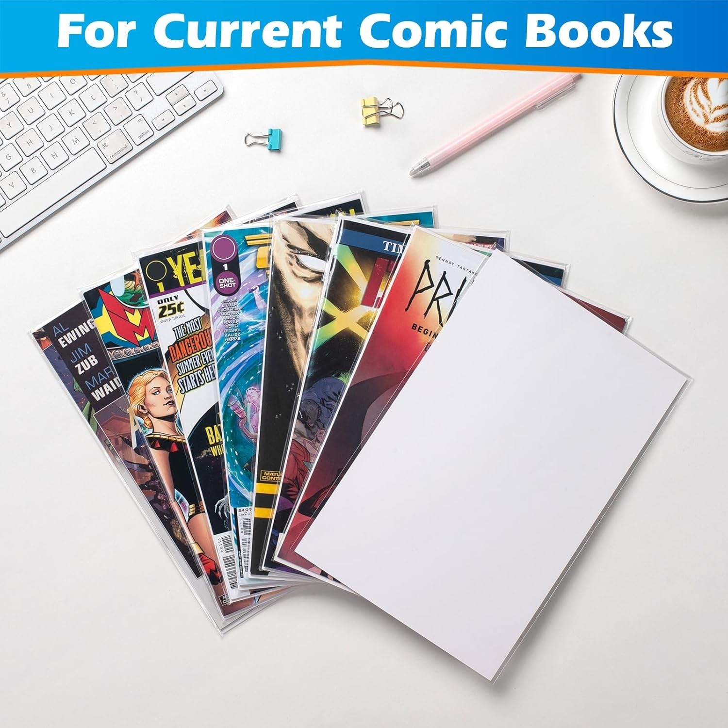 Comic Book Bags and Boards 100 Comic Book Sleeves and 100 Comic Book Boards, ...