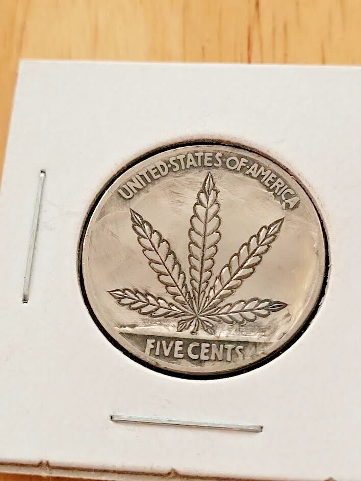 Check This Out Marijuana Leaf On Buffallo Nickle Like You Have Never Seen!!