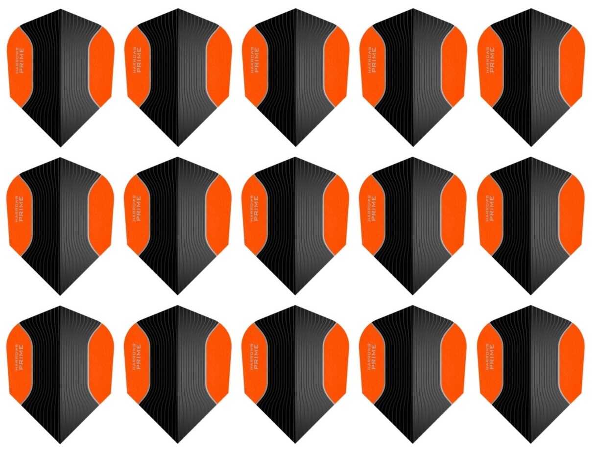 5 Sets Harrows Prime Standard Dart Flights - Ships w/ Tracking - Orange Wing