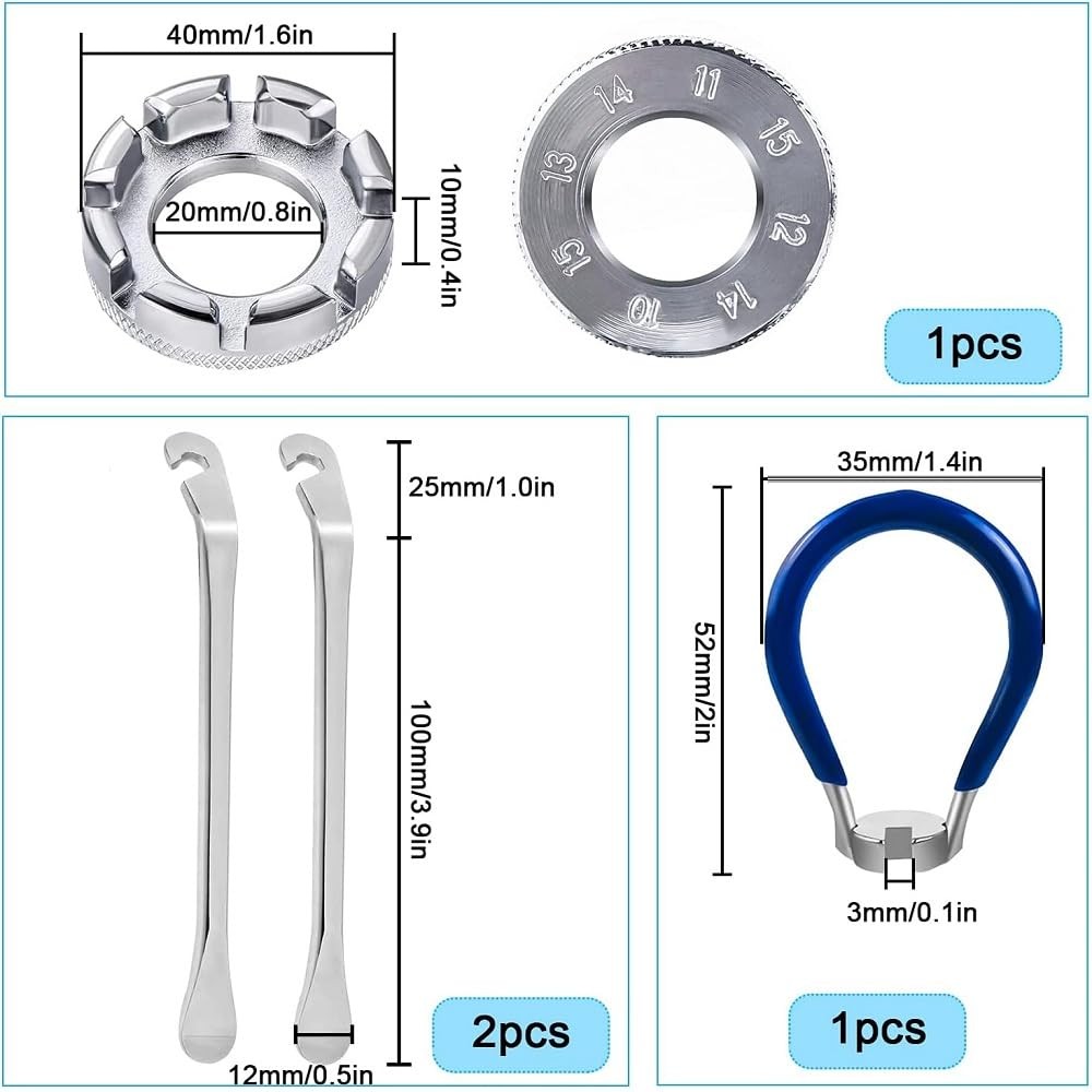 Fixinus 4PCS Bicycle Spoke Wrench Set Universal Steel Rim Correcting Repair Tool