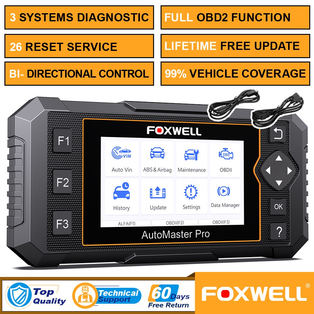 Foxwell NT650 Bidirectional ABS SRS Car OBD2 Scanner Diagnostic Tool Oil EPB BMS