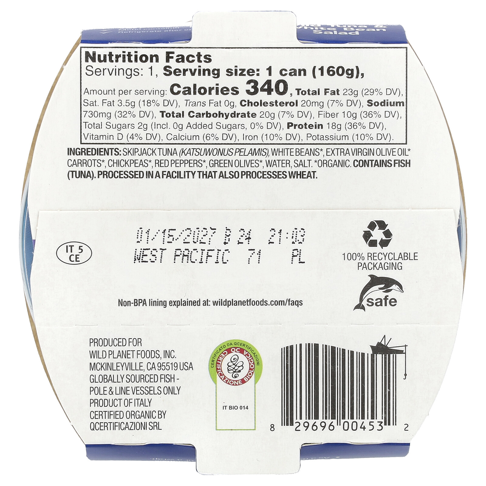 Wild Tuna & White Bean Salad, 5.6 oz (160 g)