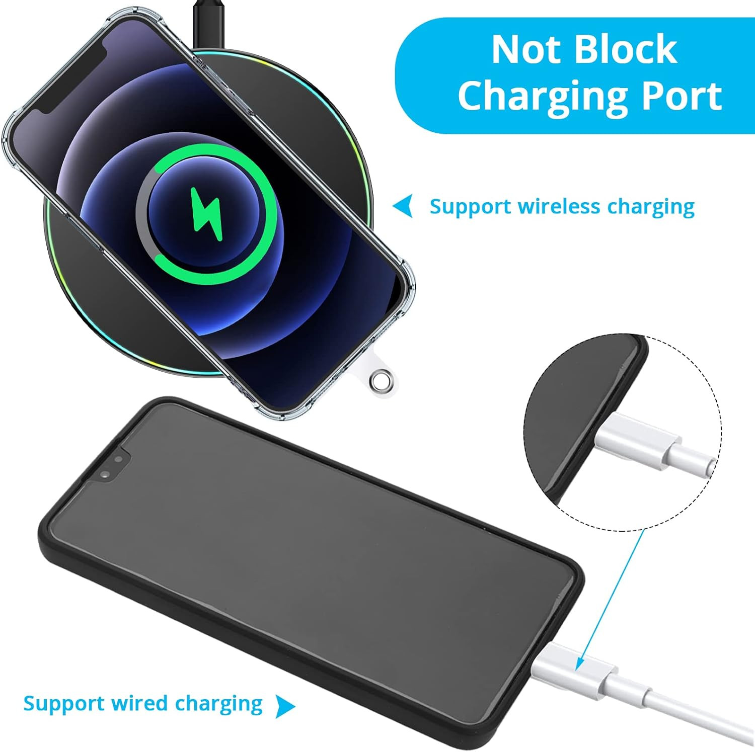 Hand Wrist Strap Lanyard with Tether Patch, 6 Pcs Adjustable Nylon Wrist Straps