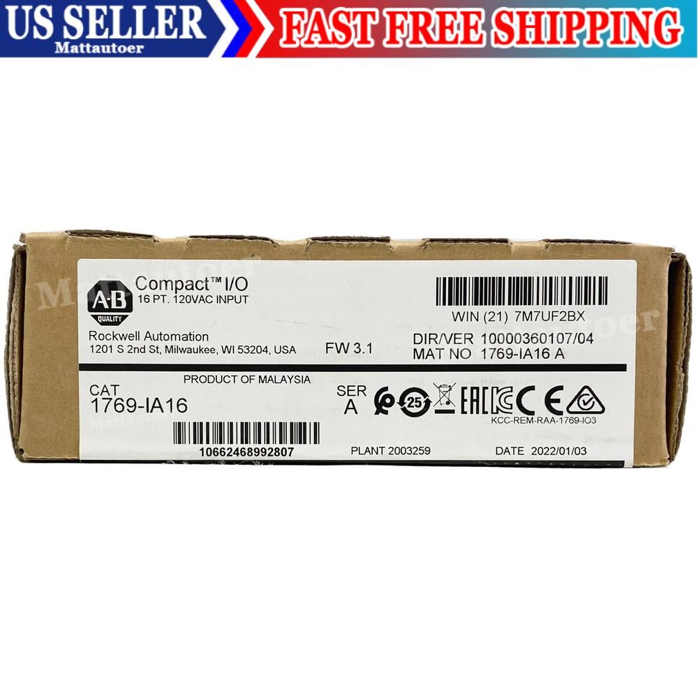 New Allen Bradley 1769-IA16 CompactLogix 16pt 120VAC Input SER A US Free Tax