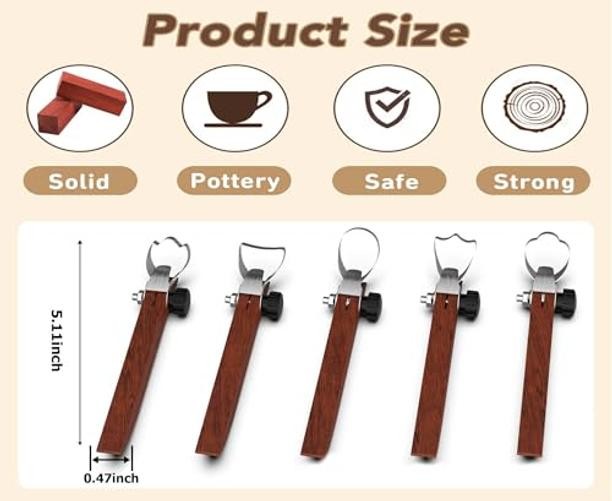 5 PCS Sculpture Scraper for Handle Making - Pottery Handle Carving Tool