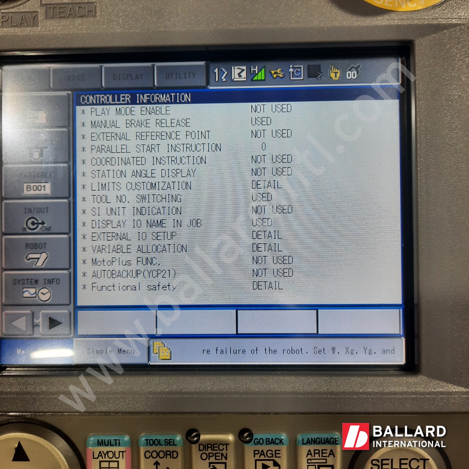 YASKAWA Motoman MH180-A00 Robot System w/ DX200 Controller - S88E08-1-3
