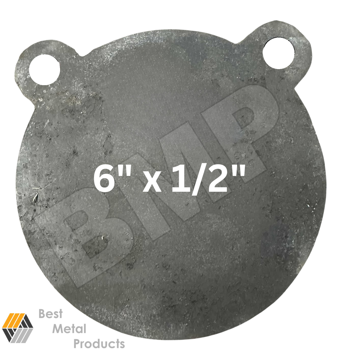 (1) AR500 Steel Gong Shooting Target 1/2" - 6" Round - 2-Hole 0200131
