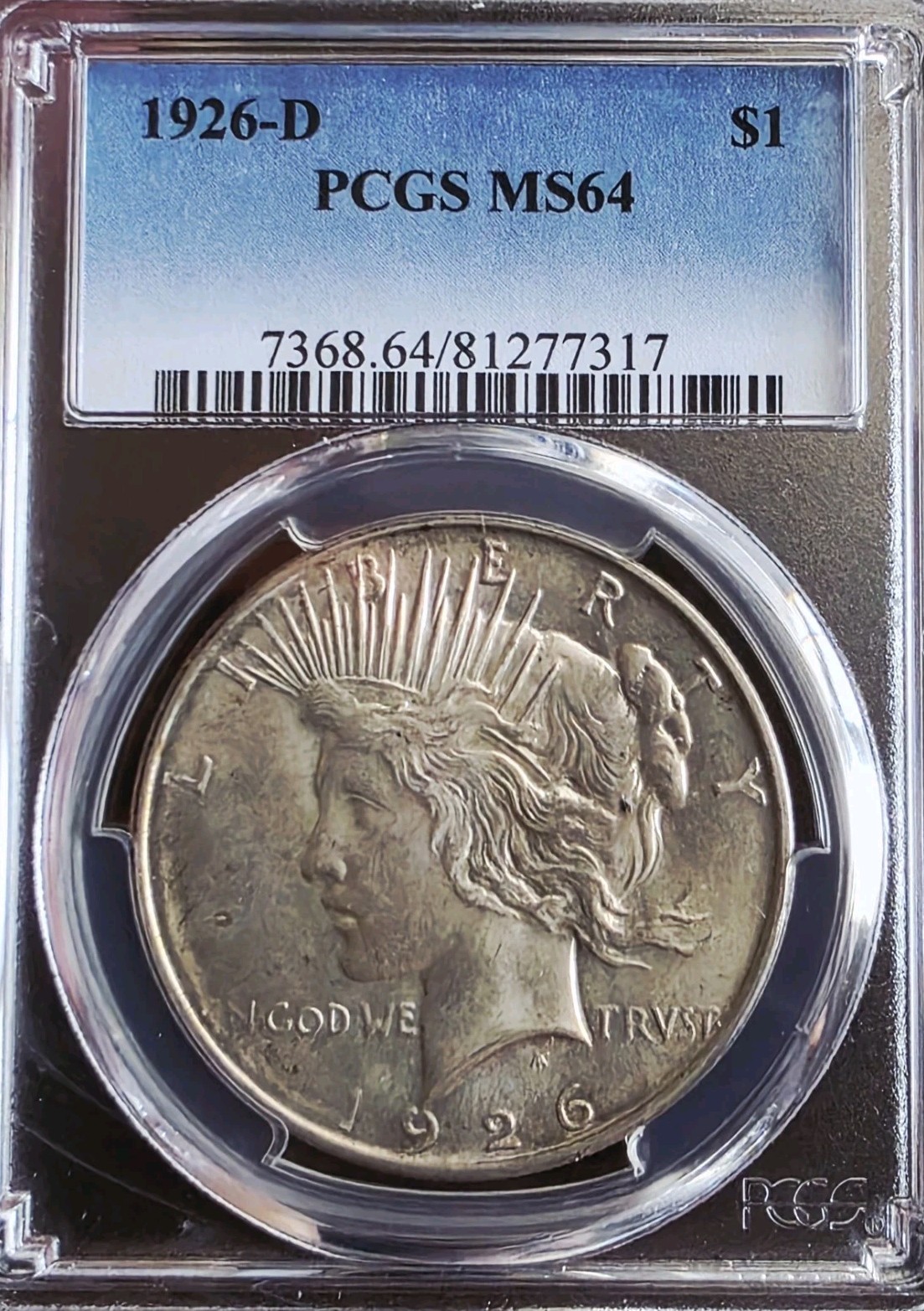 1926-D Peace Dollar PCGS MS 64 Silver Coin