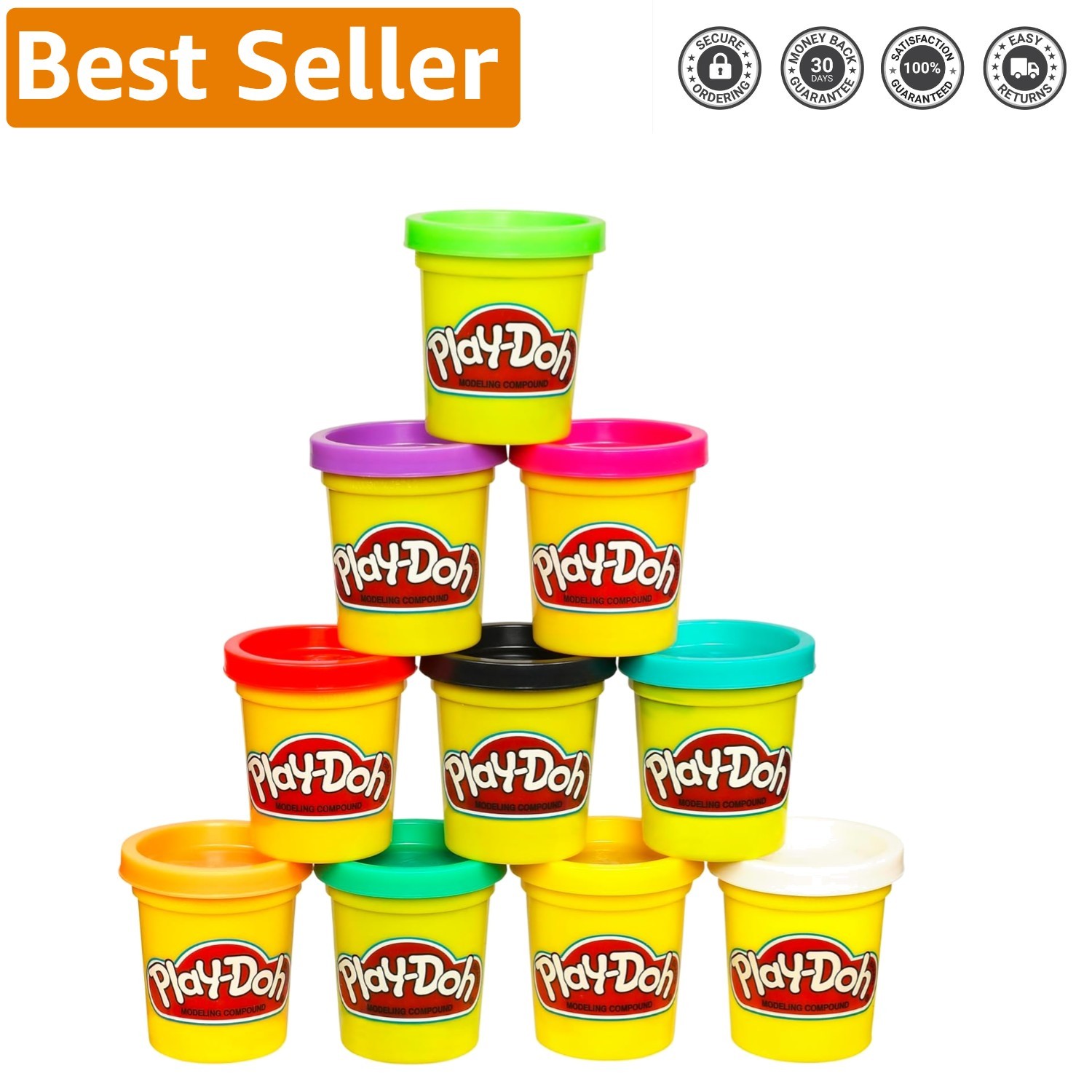 Play Doh 10-Pack Assorted Colors - Non-Toxic 2 oz. Creative Play Cans for Kids