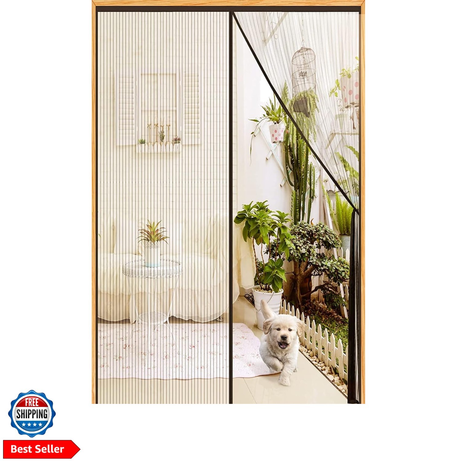 Magnetic Screen Door-Fit 60x80inch Door-Screen Door Itself Size 62x81inch-Scr...