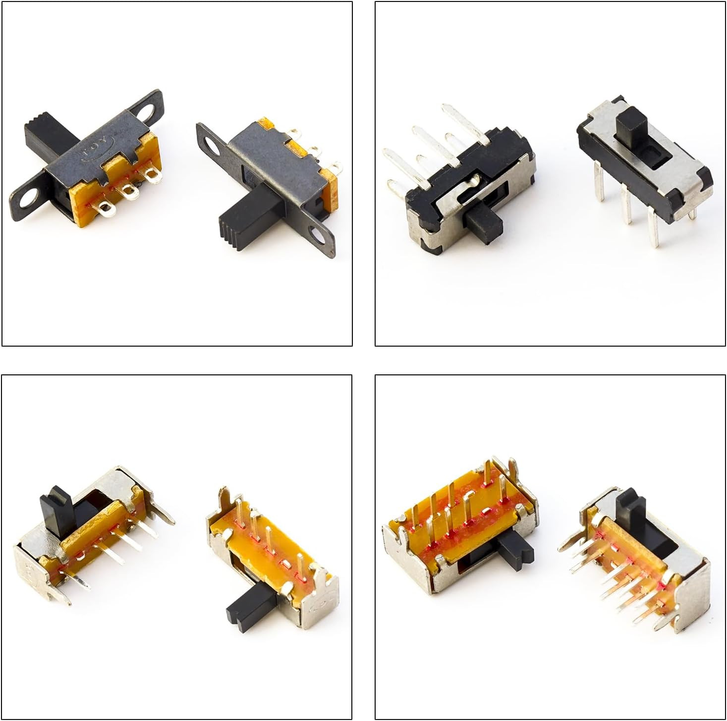 Slide Switch Assorted Kit, Mini Micro PCB Panel Slide Switch 2Pin 3Pin 4Pin On/O