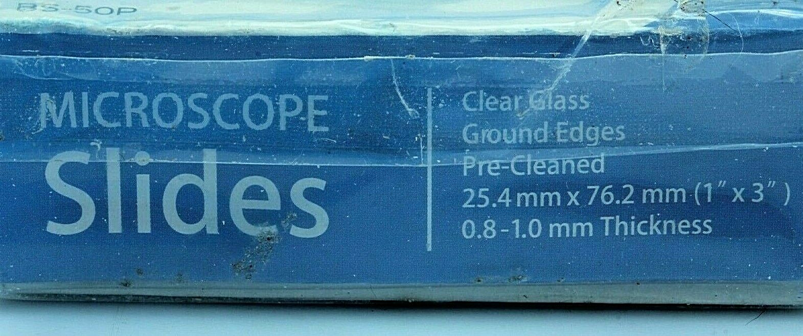 AMScope Microscope Slides, 50 Count, #BS-50P, 1" X 3". New In Package.