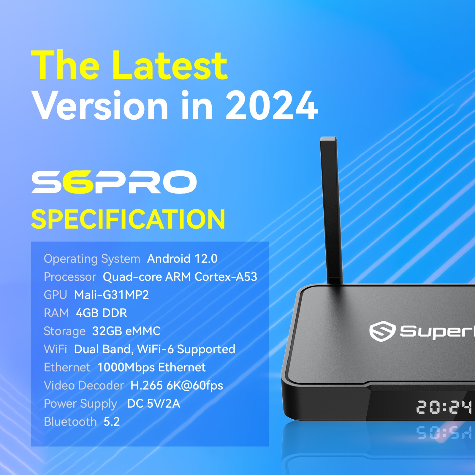 SuperBox S6 Pro BOX - Authorized Distributor - Free Shipping Android 12
