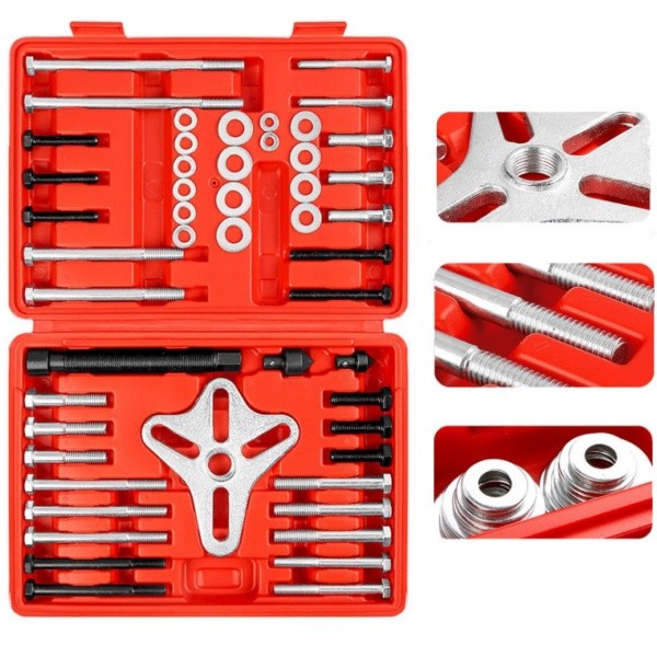 46Pc Harmonic Balancer Gear Puller Steering Wheel Kit with Case NEW