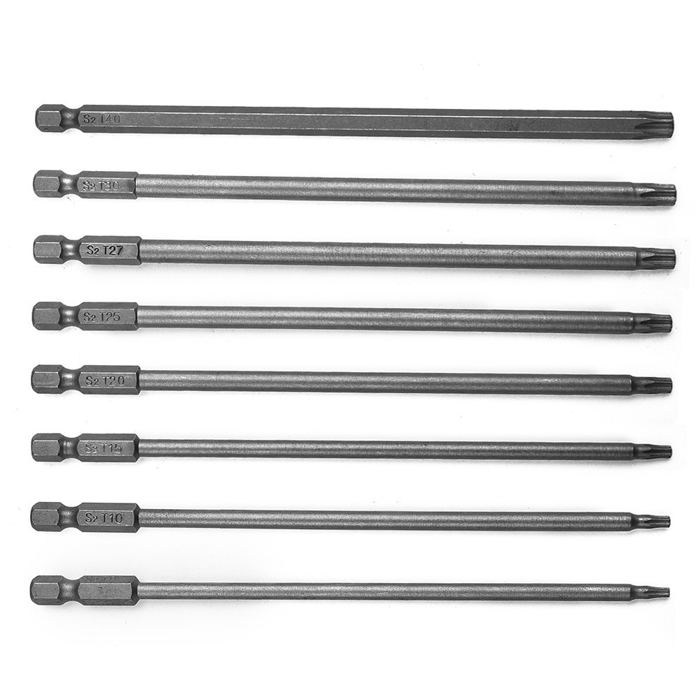 1*-Magnetic T-orx Screwdriver Bit 150mm Long T8,T-10,T15,T20,T25,T27,T30,T40