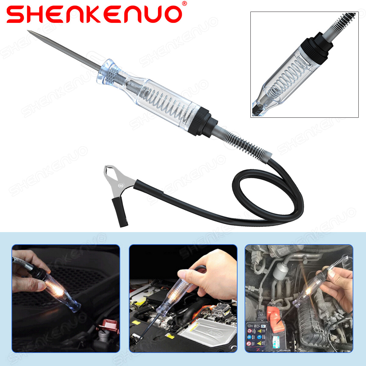 Test Light Car Circuit Tester Probe Voltage Continuity Tester Car DC 12V/6V US