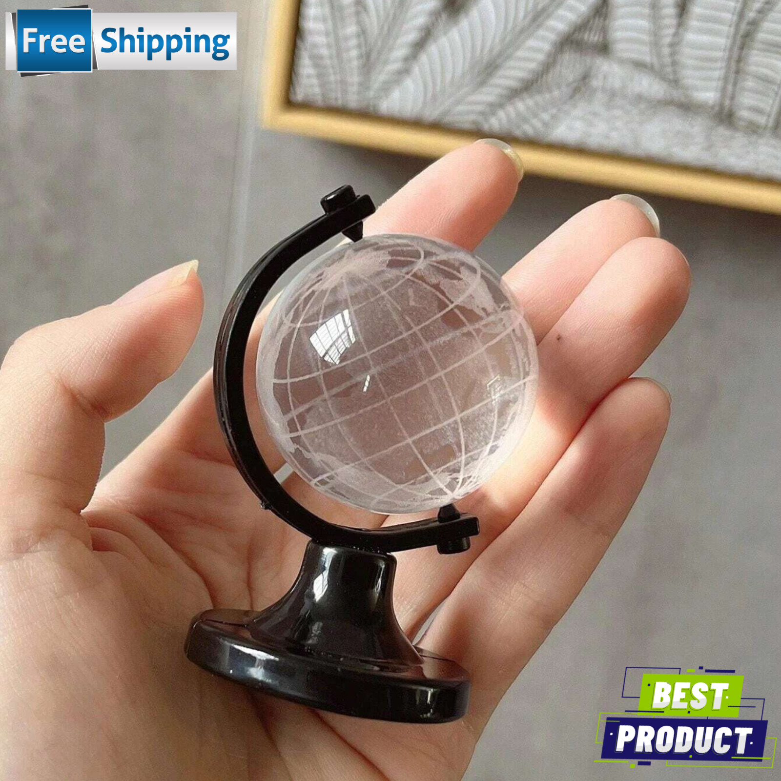 Geographic Earth Globe Decorative World Globe with Tiered Base Desk Globe (1 Pc)
