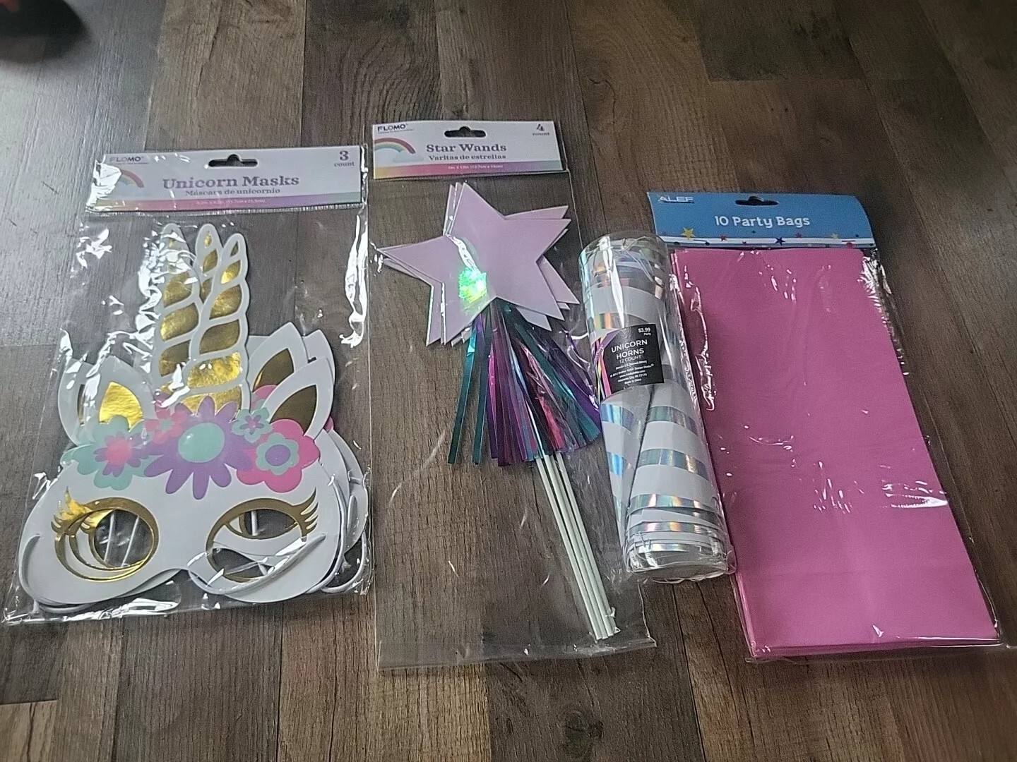 Unicorn Masks Horns Star Wands Gift Bags Birthday Party Favors Lot