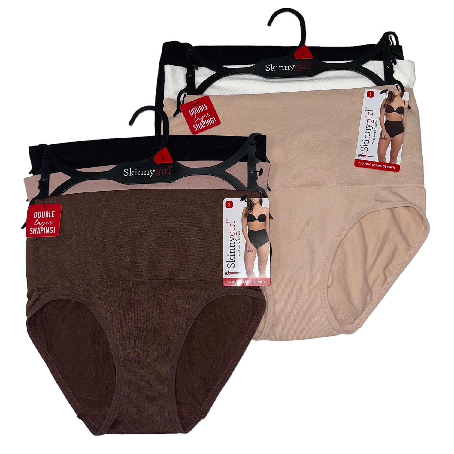 Skinnygirl Shaping Briefs Seamless Targeted Tummy Control 3 Pairs Panties 7058
