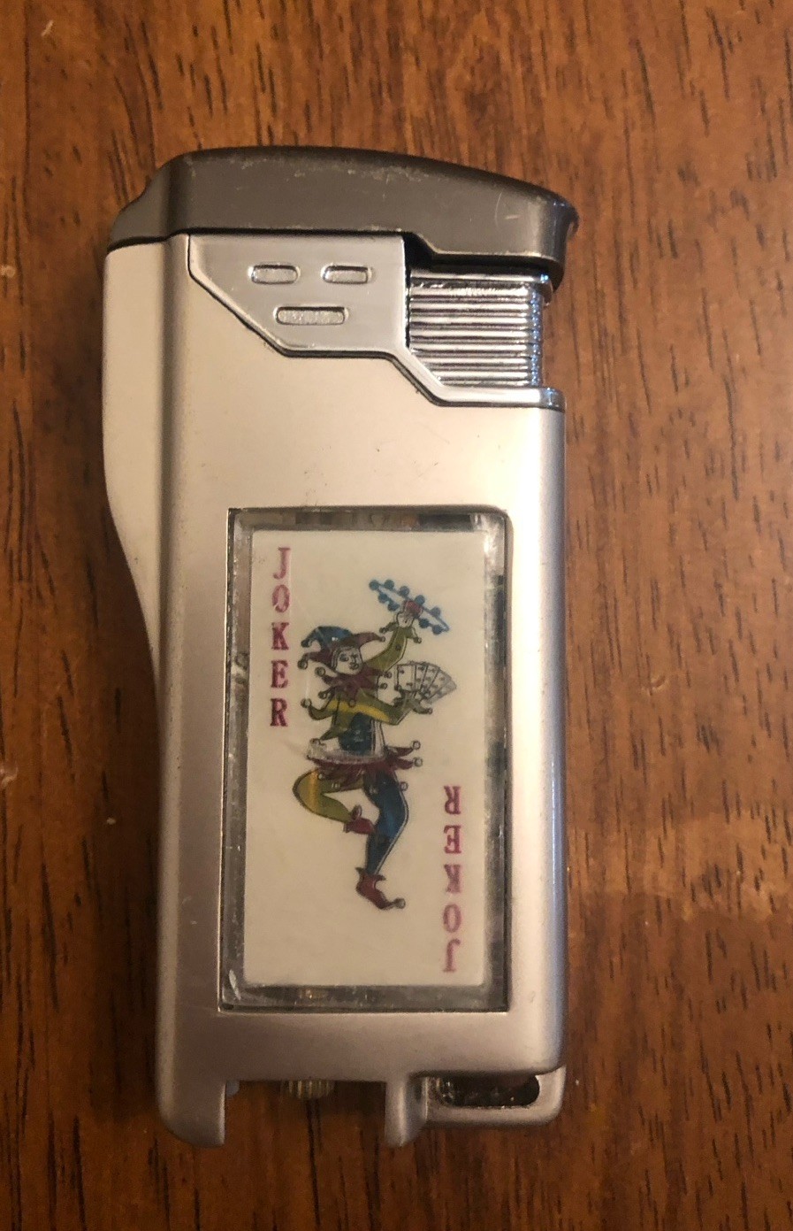 Silver Tone Joker Flip Top Lighter