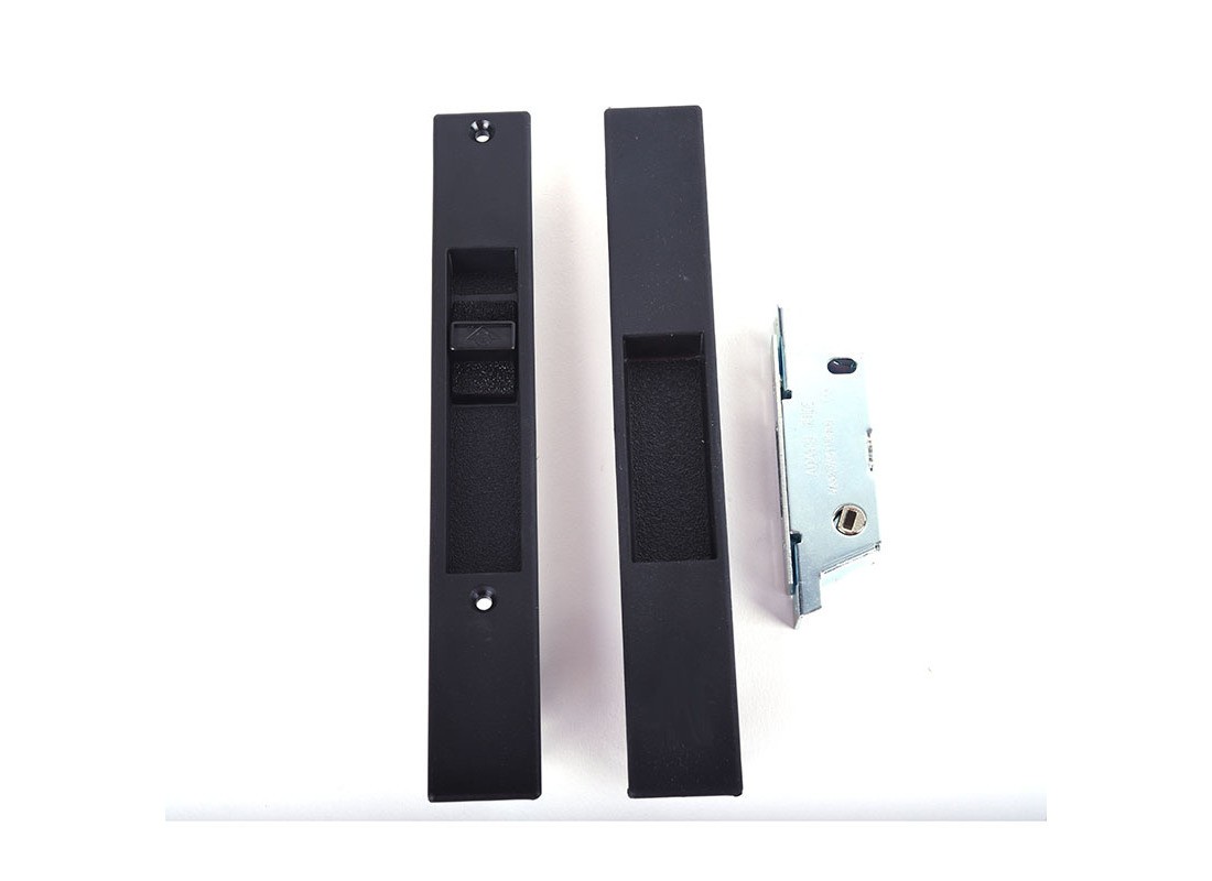 ABS Flush Lockset without Cylinder, Radius Lock Face, 1" to 1-5/16" Stile Thic