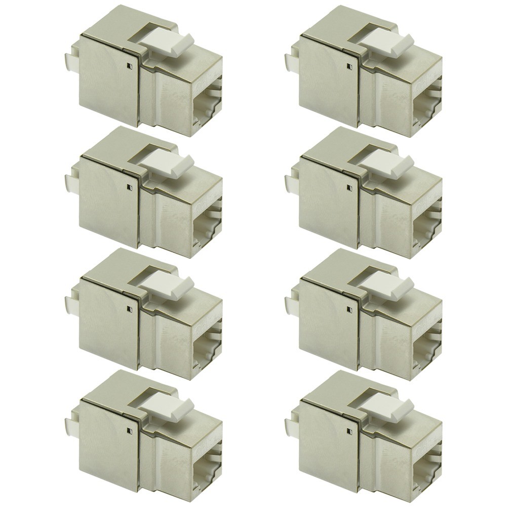 8 Pcs Cat5E RJ45 Network LAN Ethernet Keystone Jack Shielded 110 Punch Down Gold
