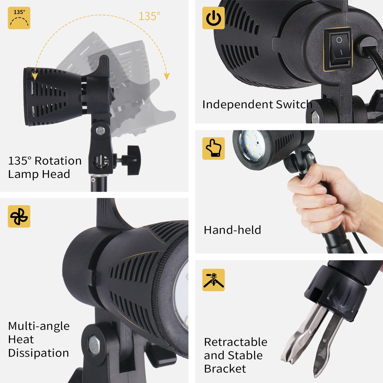 Mini Softbox Photography Lighting Kit, Portable 4x4.8in Continuous Lighting L...
