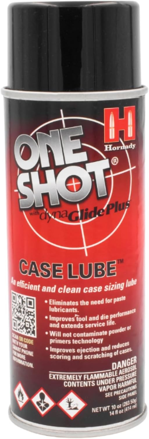 Hornady One Shot Case Lube, 10 oz / 14 fl oz – Aerosol Dry Lube, with DynaGlide