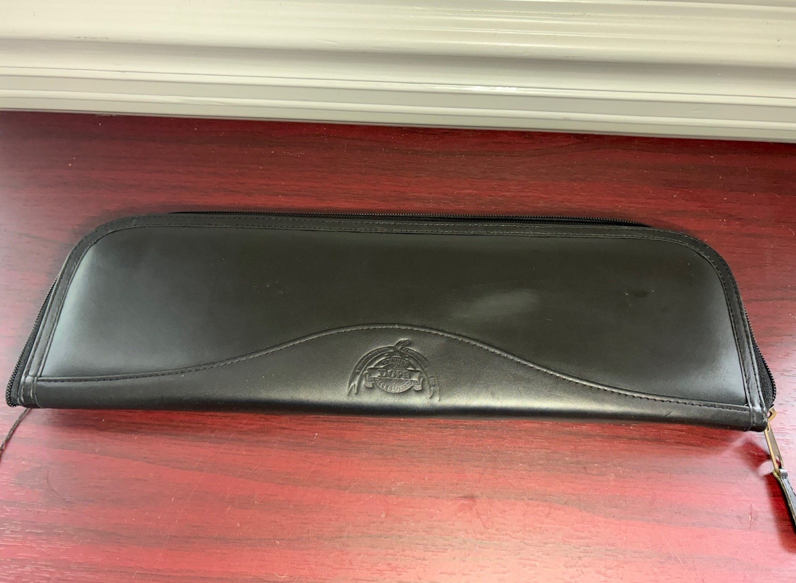 Dopp Leather Tie Case Zip Around Travel Accessories Collection Black NWOT