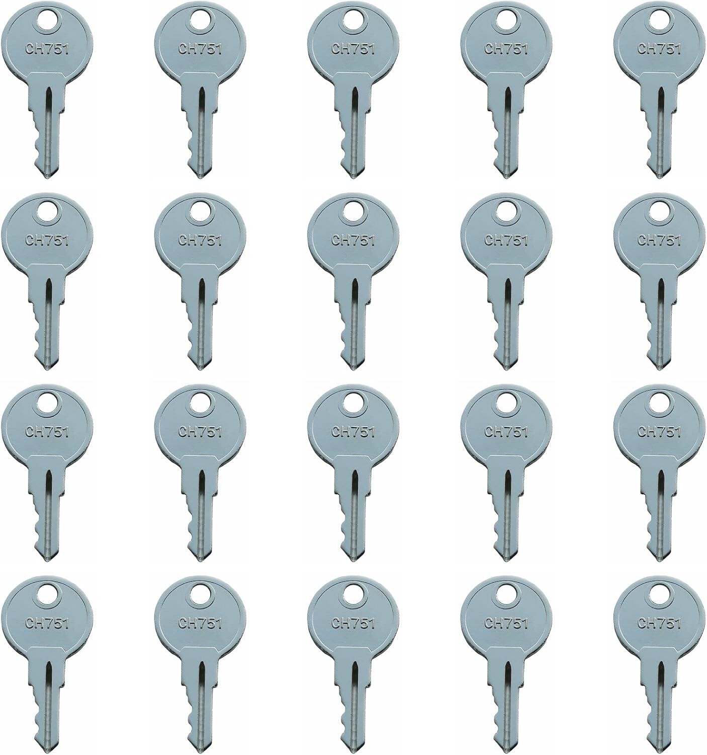 20 Pcs CH751 751 751CH Key for RV Campers, Cabinets, Push Locks Door 20