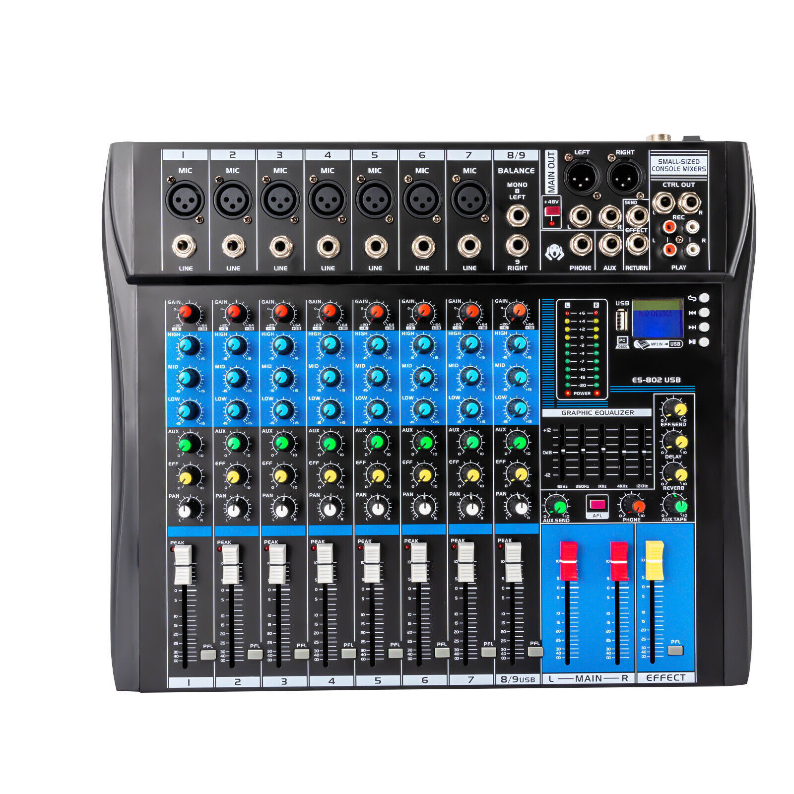 8 Channel Professional Bluetooth Live Studio Audio Mixer USB Mixing Console SALE