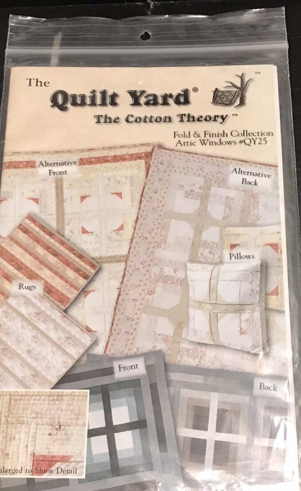 ATTIC WINDOWS Fold & Finish Collection Quilt & Rug Pattern Reversible 70”x82”