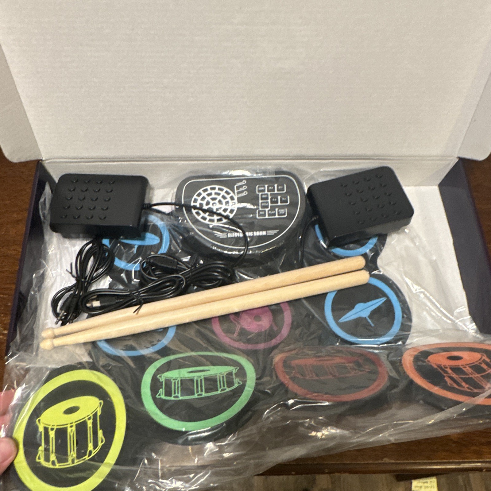 Digital Electronic Drum Pad Set Kit with Foot Pedal & Drum Sticks