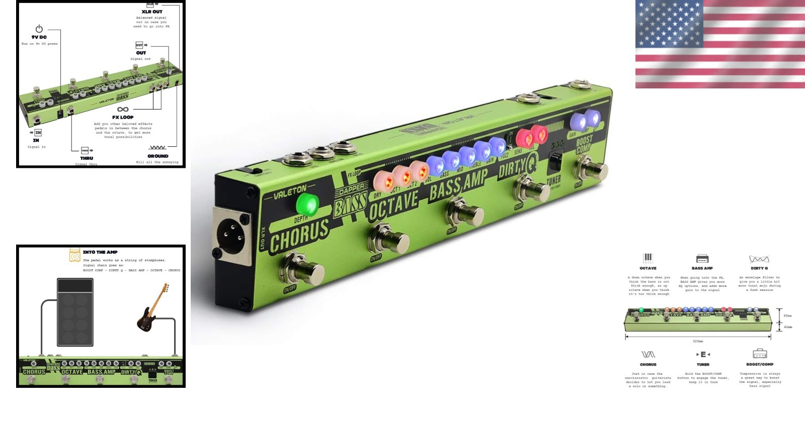 Analog Bass Compressor, Envelope Filter, Octave & Chorus