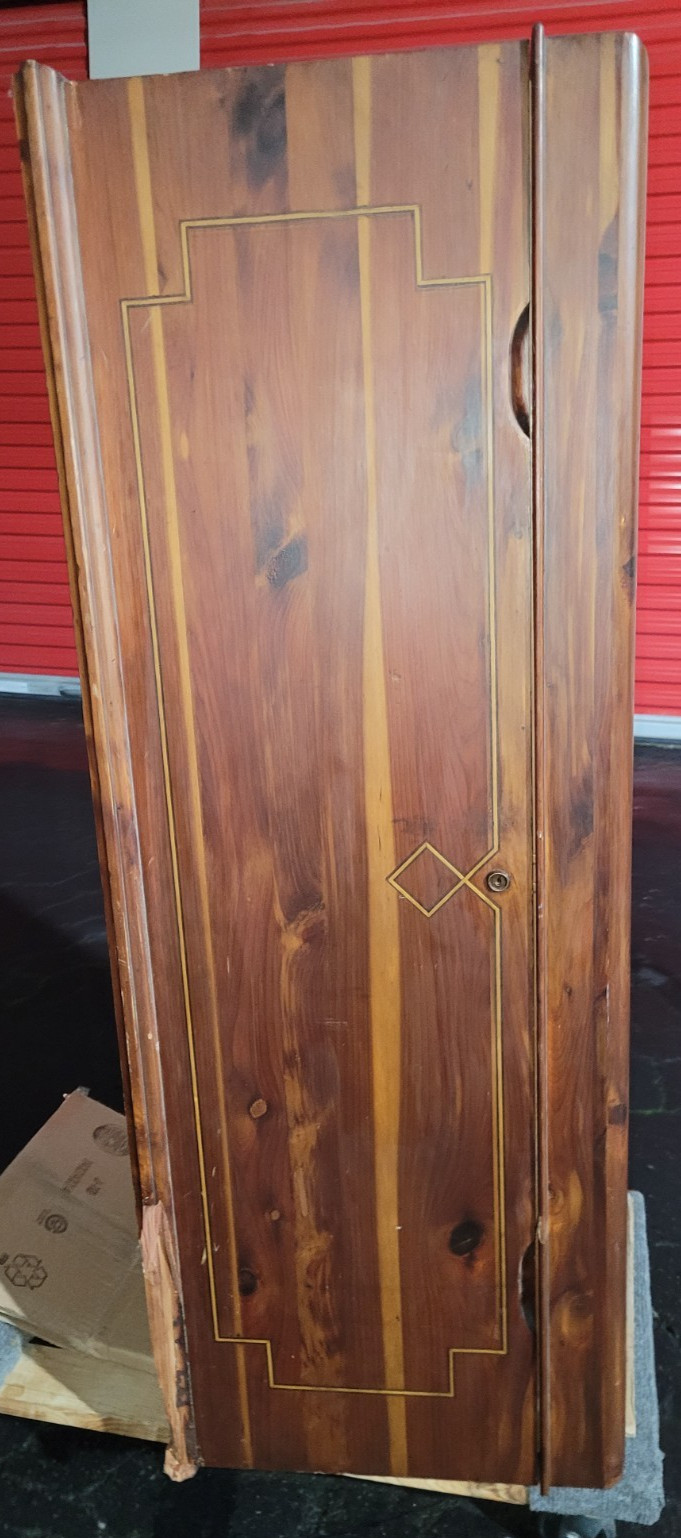 Farley & Loetscher MFG. Co. Cedar Chest, Damaged front bottom, missing feet