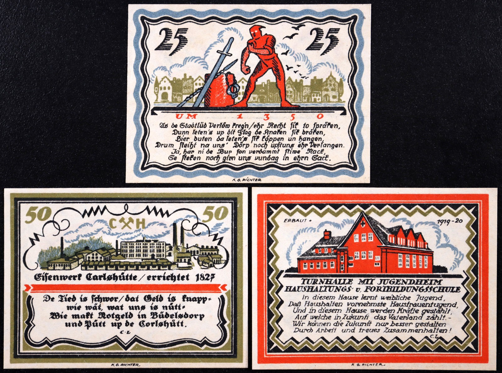 BÜDELSDORF 1921 "Executioner" Complete Series German Notgeld