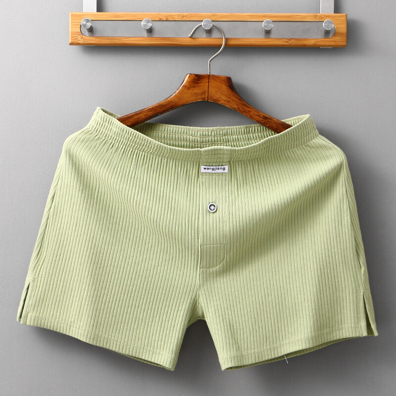 Men's Cotton Underwear Loose Boxers Shorts Cotton Soft Beach Pants Open Flying