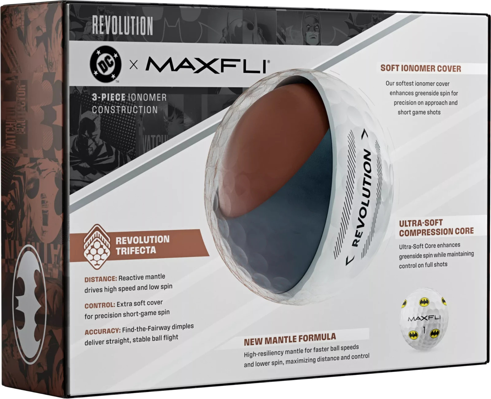 DC x Maxfli Batman Revolution Golf Balls 3 dozen