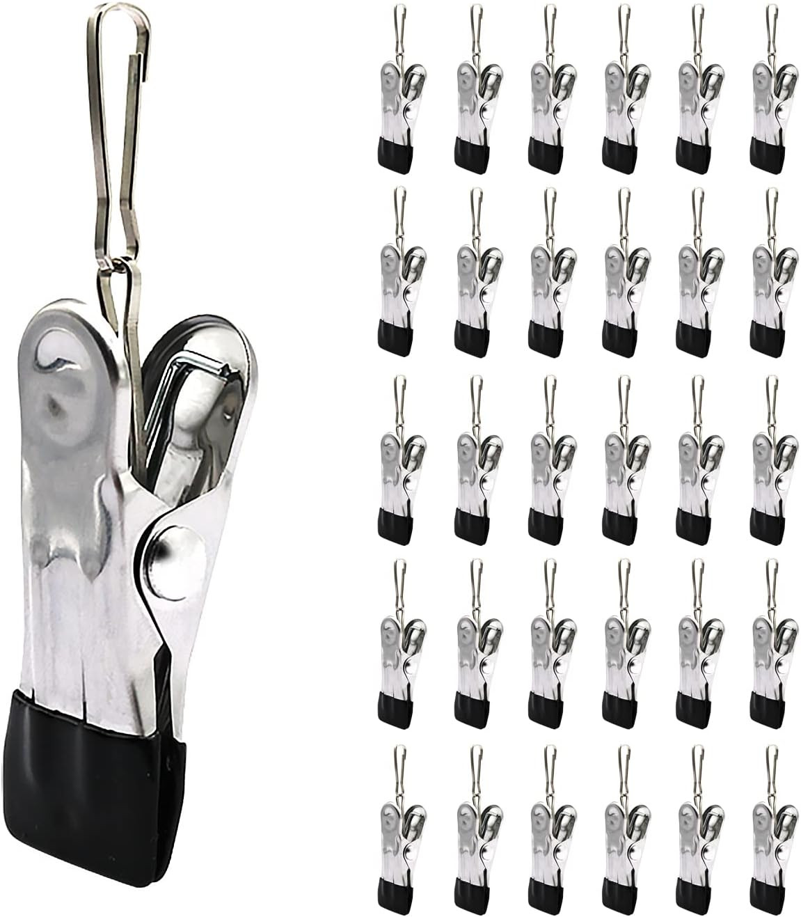 30PCS Small Clothes Pin with Hook for Easy Hanging | Rust-Free, Easy Holding,...
