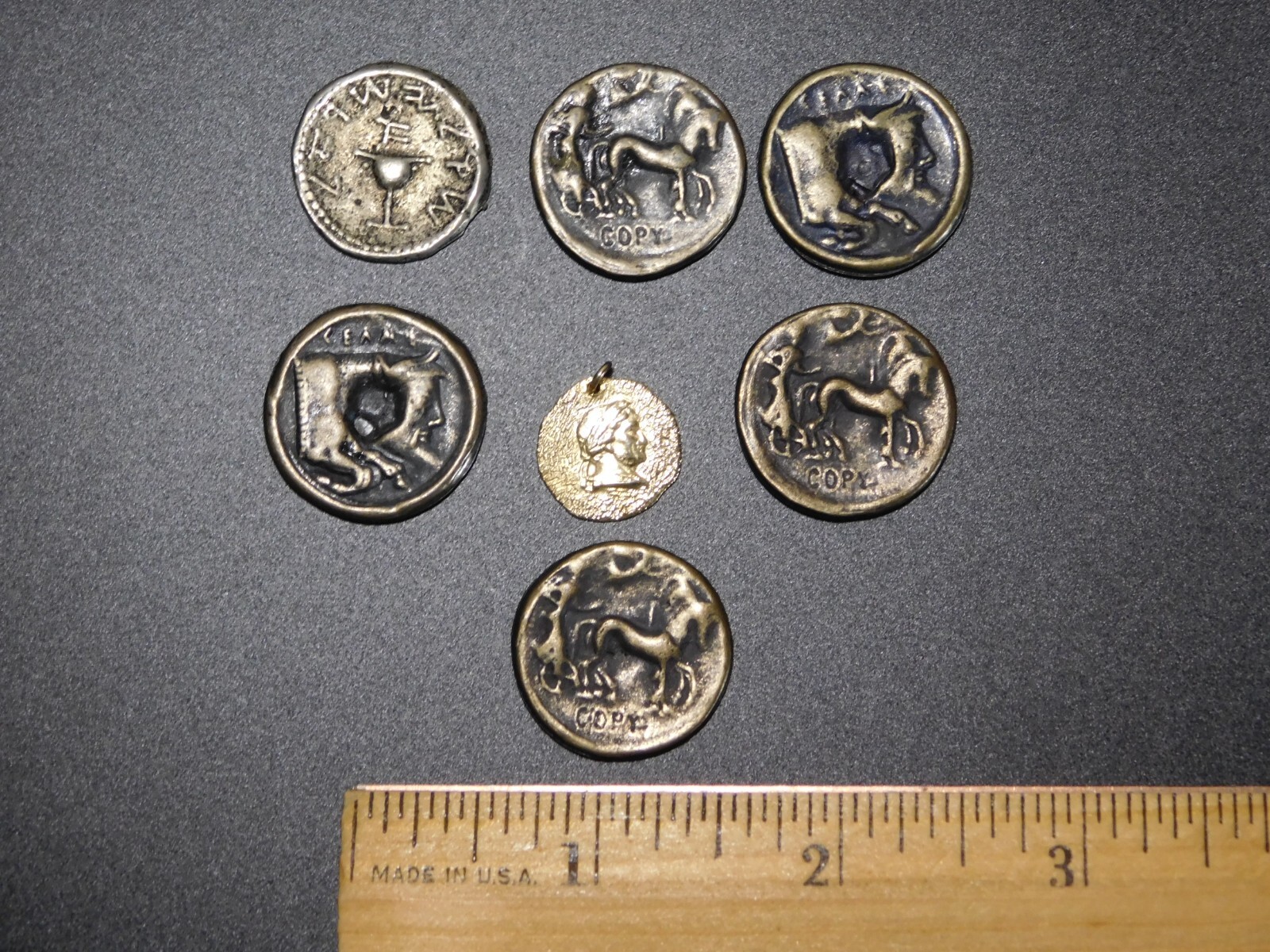 7 COPIES  OF ANCIENT COINS *NOT REAL*