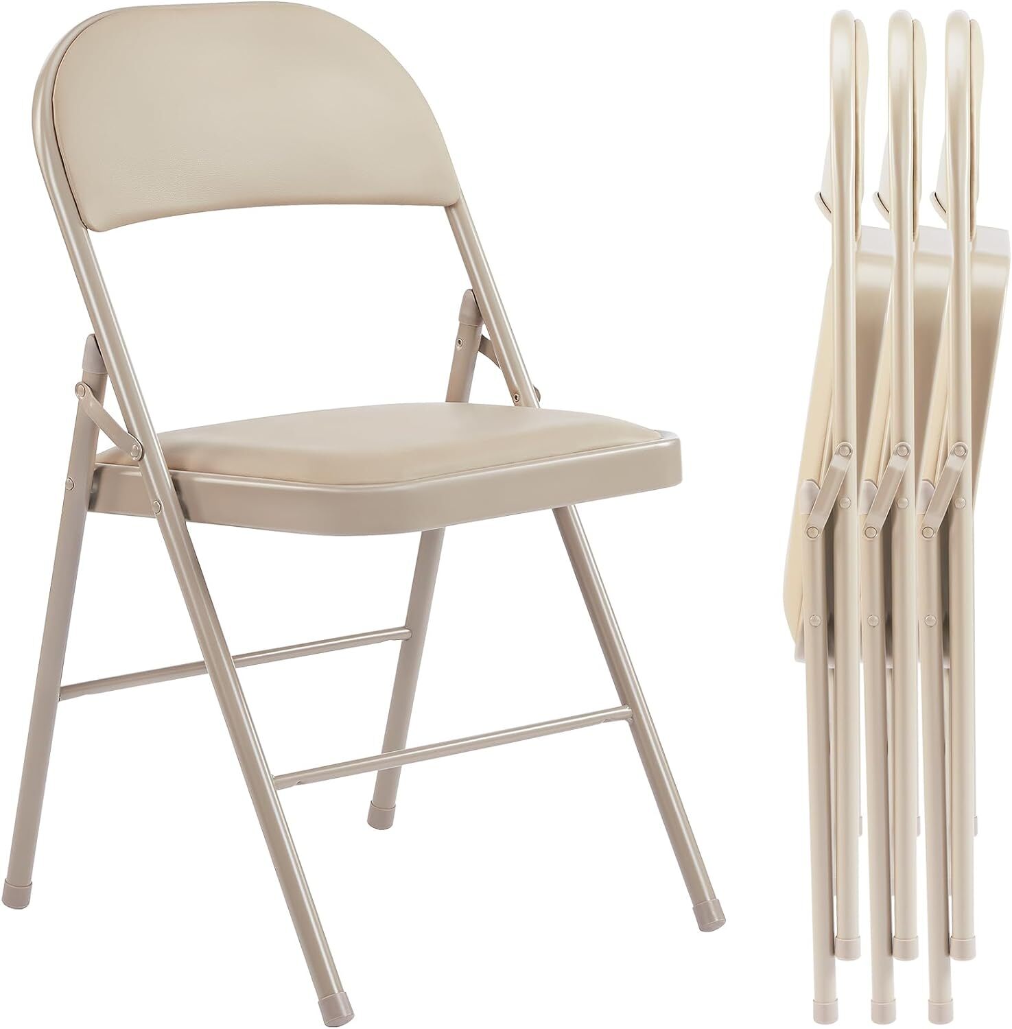 Leather Folding Chair Padded Folding Chairs Sturdy Metal Foldable Chair Outdoor
