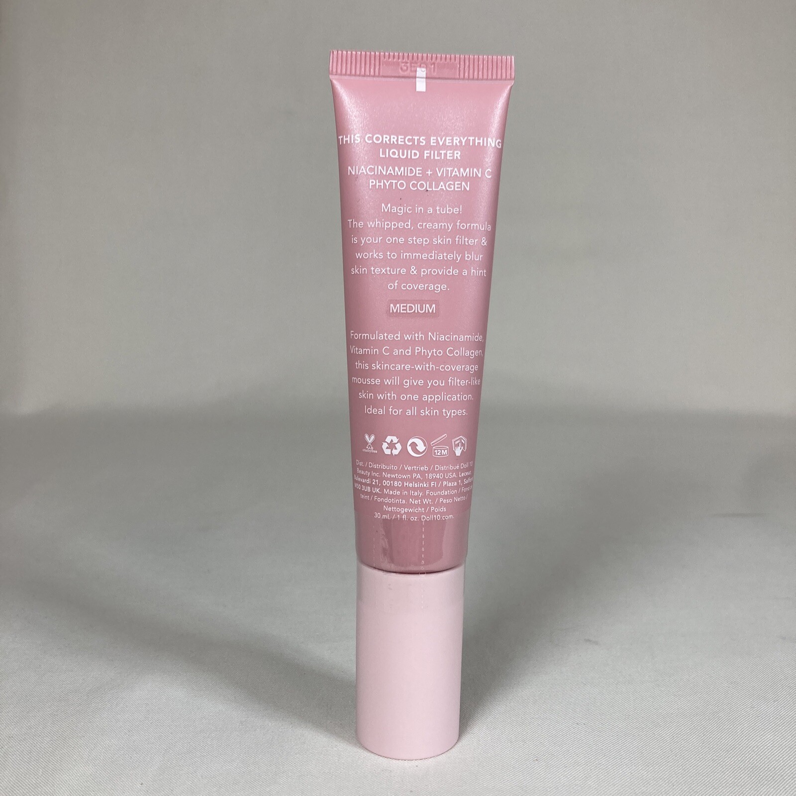 Doll 10 This Corrects Everything Liquid Filter with Niacinamide in MEDIUM - New