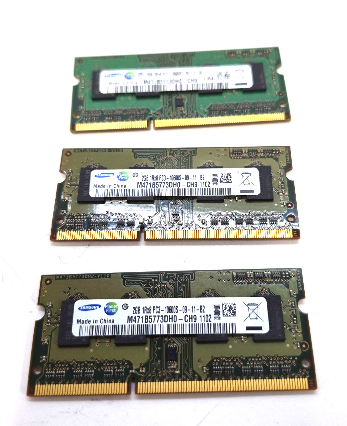 SAMSUNG/LENOVO MEMORY MODULE (LOT OF 3)  M471B5773DH0-CH9/55Y3713 2GB PC3-10600S