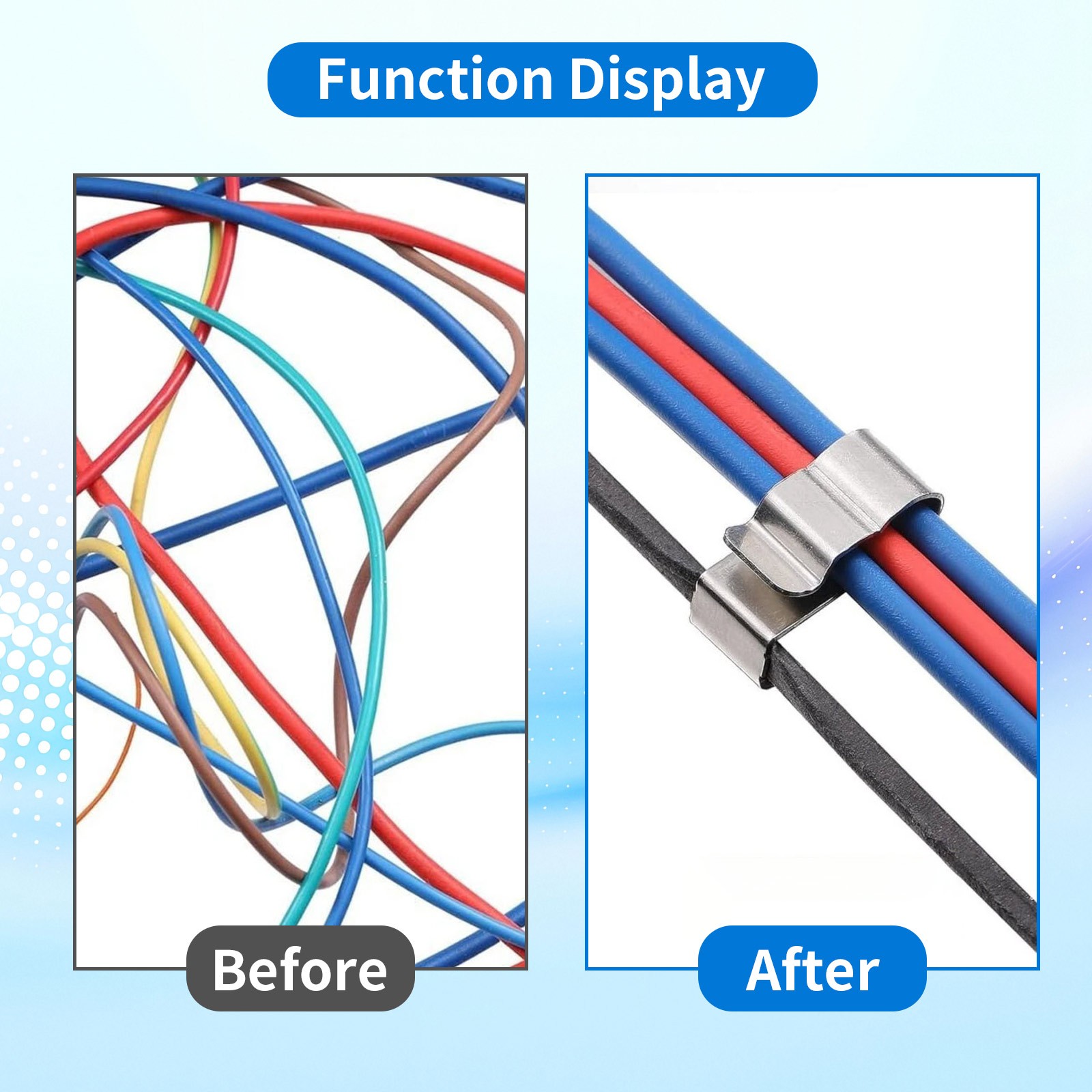Solar PV Cable Clip 50 Pcs 304 Stainless Steel Cable Manager for Solar Array