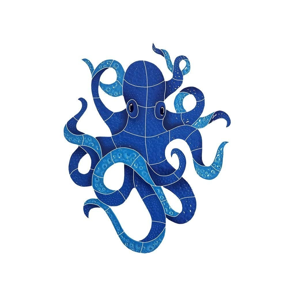 Artistry in Mosaics Small Octopus (15" x 12") Ceramic Swimming Pool Mosaic