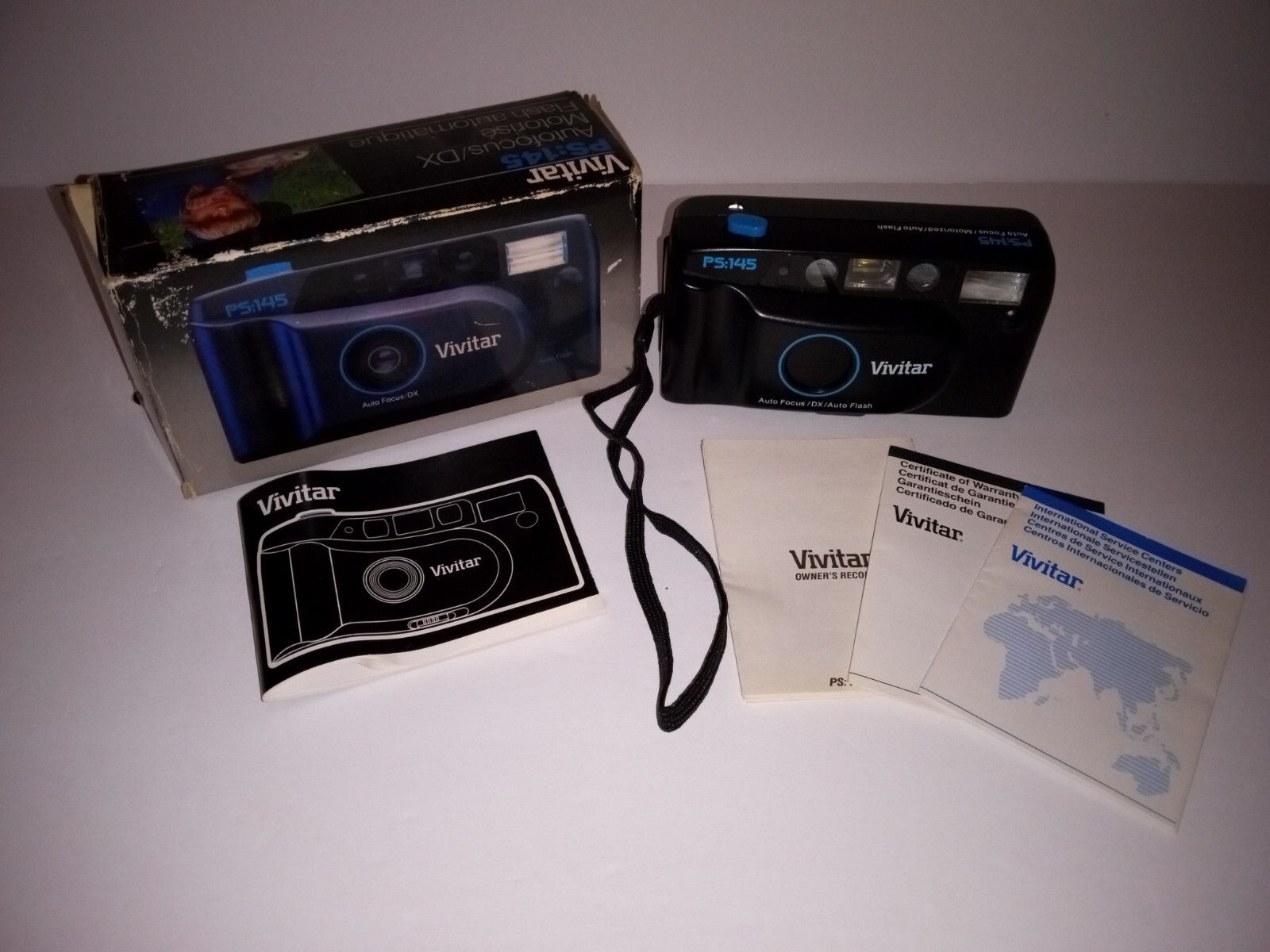Vivitar PS-145 Auto Focus Motorized Auto Flash Film Camera *TESTED AND WORKING*