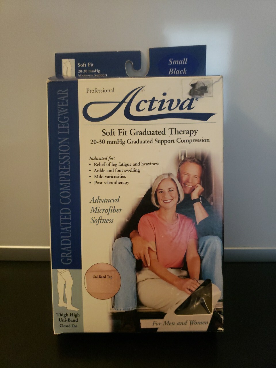 Activa Soft Fit Graduated Therapy 20-30 MMHG, Thigh High, Uni- Band Black Read